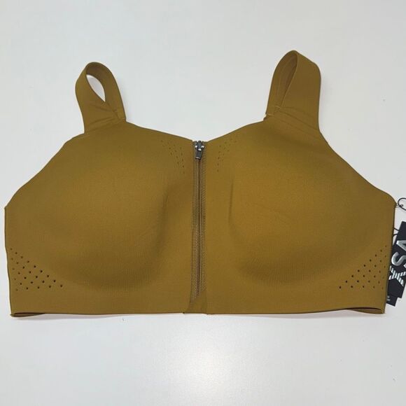 🔥Victoria's Secret olive green  Sports Bra with Front Zipper SZ 38C  New - Picture 7 of 12